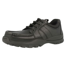 Boys Rhino Startrite Black Leather School Shoes Lace Up Anaconda