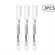 3 pcs White Waterproof Permanent Paint Marker Pens for Metal Wood Fabric