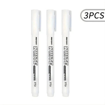 3 pcs White Waterproof Permanent Paint Marker Pens for Metal Wood Fabric