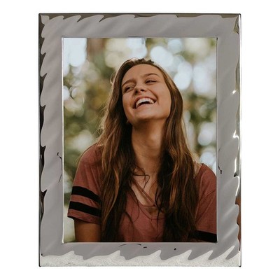 Valenti Fotohalter Silber 18x24 Design Wellen Reliefrand Made in Italy
