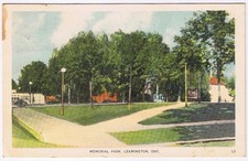 Postcard Memorial Park Leamington Ontario