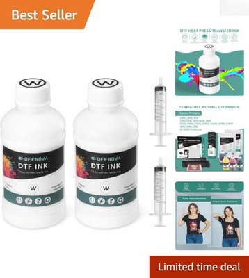 DTF White Ink 500ML - Refillable, Vivid for Multiple Printers (250ml x2)