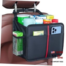 Hanging Car Seat Organizer Backseat Car Organizer - Premium PU Leather Open-Top