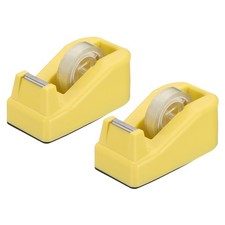 2pcs Tape Dispenser Desk,Small Tape Dispenser Cute Desktop Dispenser,Yellow