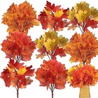 8 Bundles Fall Leaves Decor Artificial Maple Leaves Stems Branches Faux Fall