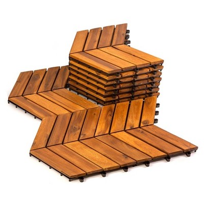 10PC 12'' x 12''  High-quality Acacia wood modular flooring  1440 sq ft
