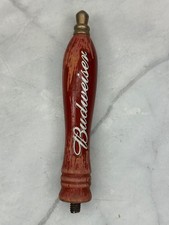 Vintage Budweiser Anheuser Busch Red Double Sided Wooden Beer Tap Handle 6"