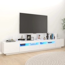 Modern Wooden Large 3 Piece 100 Inch TV Stand Unit Cabinet LED Lights Storage