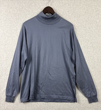 VTG Lands’ End Blue/Gray Turtleneck Pullover Shirt Made In USA Large