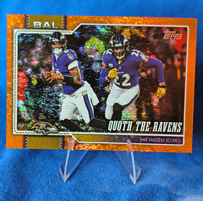 2026 Topps Football Lamar Jackson Derrick Henry Tandem ORANGE SANDGLITTER 25/25