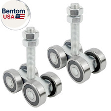 4 Wheel Trolley Assembly Roller Trolley Silent M10 Bolt for Use with 1-5/8" Wide