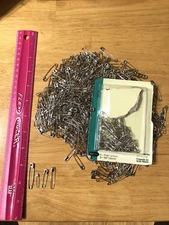 Dritz 200 Assorted Safety Pins #180 Nickel Plated Steel Sizes 1 & 2 Mixed Lot