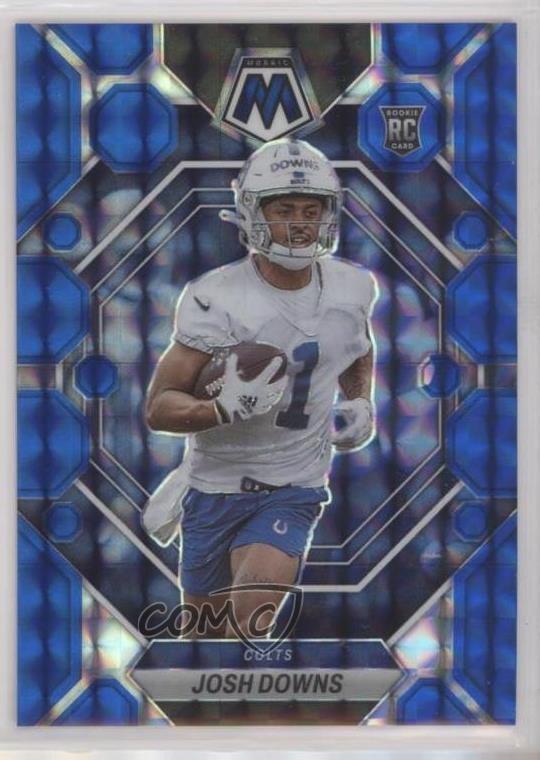 2023 Panini Mosaic Rookies Blue Mosaic Prizm /99 Josh Downs #339 Rookie RC