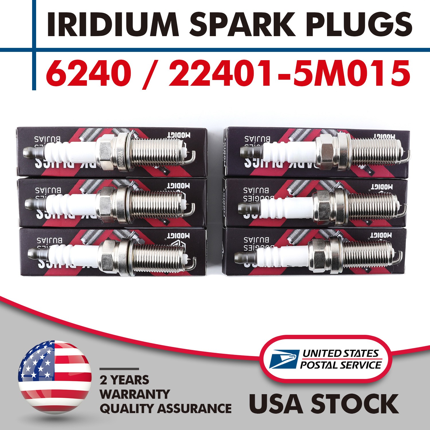 6pcs Iridium Spark Plugs for Nissan Infiniti Suzuki 22401-5M015 PLFR5A11 VQ35DE