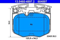 NEU - ATE 13.0460-4897.2 Bremsbelagsatz, Scheibenbremse FüR BMW Toyota