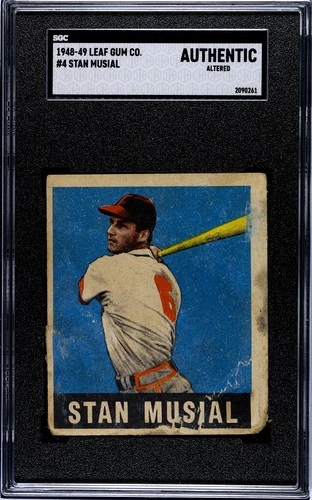1948-49 Leaf Gum Co. #4 Stan Musial Rookie Card SGC Authentic!!!