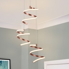 COSYLYTE Nyah 3 Light Integr. LED Modern Spiral Cluster Pendant Light - Copper