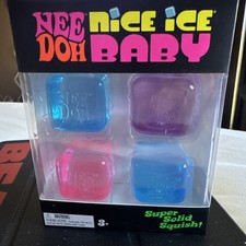 Schylling NeeDoh Nice Ice Baby 4-Pack Mini Cubes - Super Solid Squish Brand New