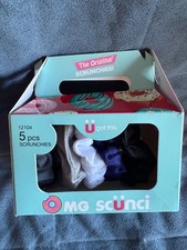 SCUNCI 12104 5 PIECE SMALL SCRUNCHIES ASSORTED DARKS - NEW IN BOX