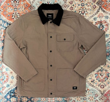 Vans Mens Jacket Large Beige Drill Chore Coat Factory Worker Barn Sack Field Ex