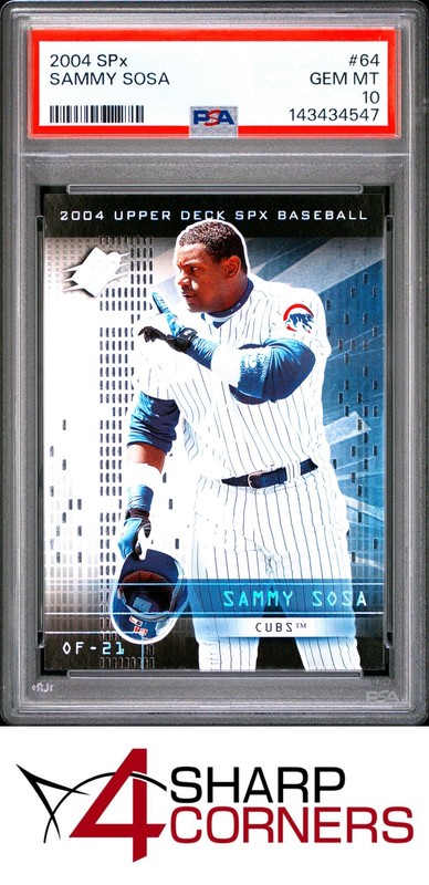 2004 SPx #64 SAMMY SOSA CUBS POP 1 PSA 10