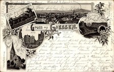 Litho Gießen an der Lahn Hessen, Gesamtansic...