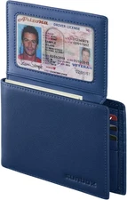 Genuine Leather Wallet for Men 12 Cards Mens Bifold Rfid D-Blud 