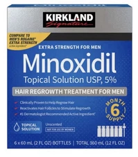 Kirkland Minoxidil 5% Hair Regrowth Solution Extra Strength Men 6 Month Supply 