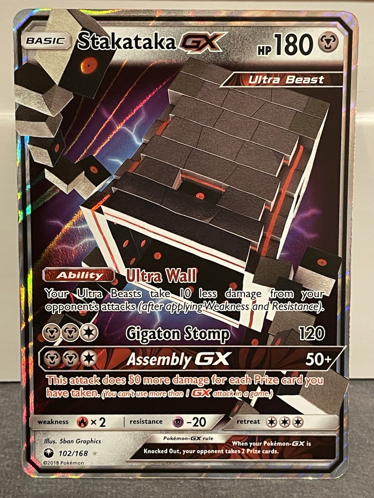 Stakataka GX - Pokémon Celestial Storm 102/168 - Ultra Rare - NM