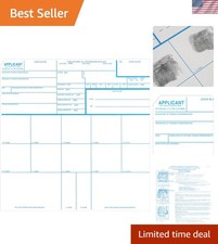 5-Pack Applicant FD-258 Fingerprint Cards with Convenient Ink Pad Solution