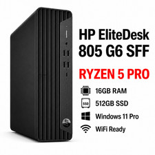 HP EliteDesk 805 G6 SFF Desktop PC Ryzen 5 PRO 4650G 16GB 512GB SSD WiFi Win11