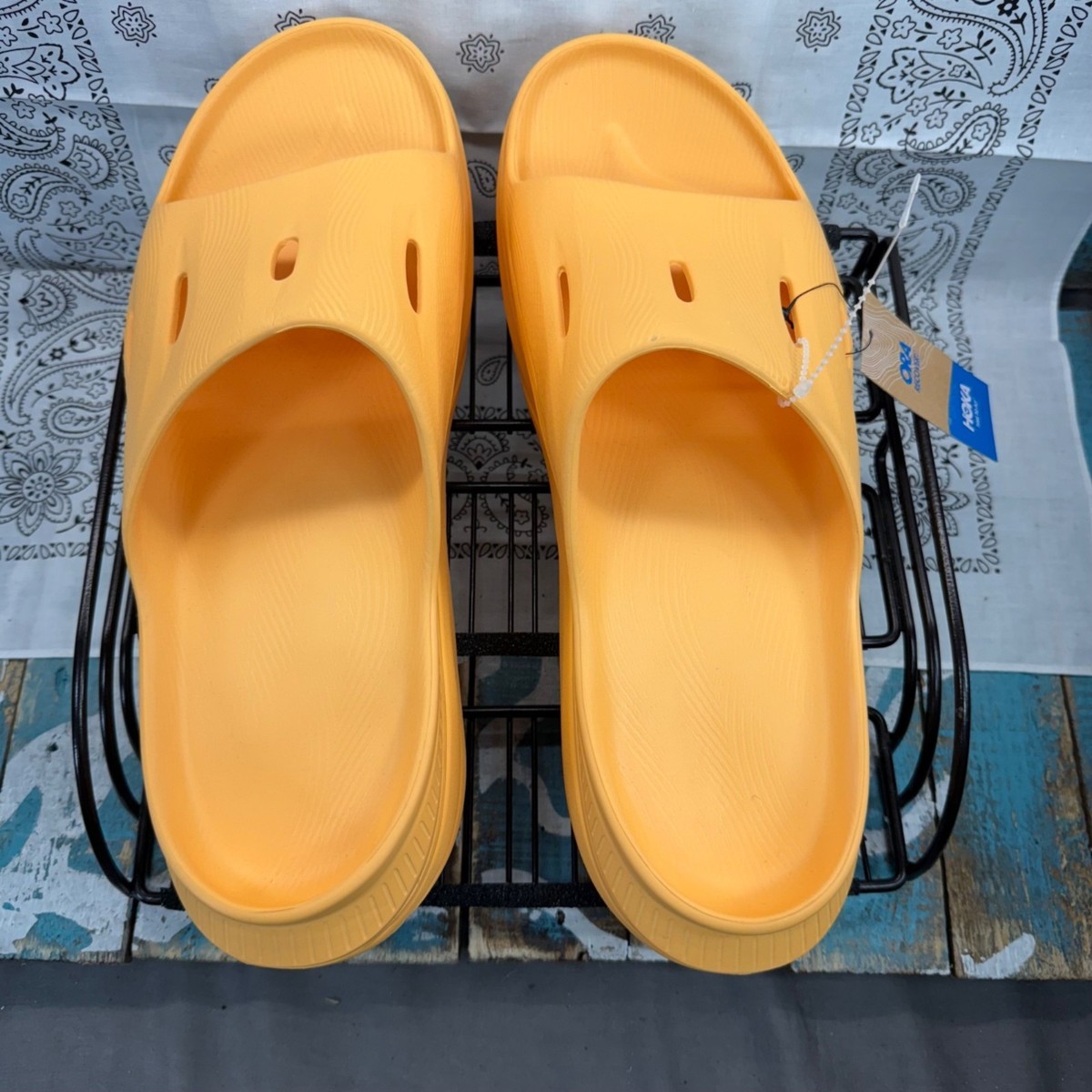 Hoka Ora Recovery Slide 3 Orange Mens Sandals size 14 Hoka Unisex Ora Recovery Slide 3 Vibrant Orange/Vibrant Orange main image 2