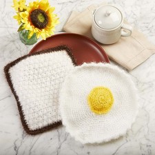 Herrschners  Sunny Side Scrubby Dishcloths Crochet Kit