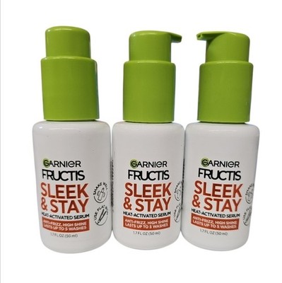3 Pack Garnier Fructis Sleek and Stay Heat-Activated Serum
