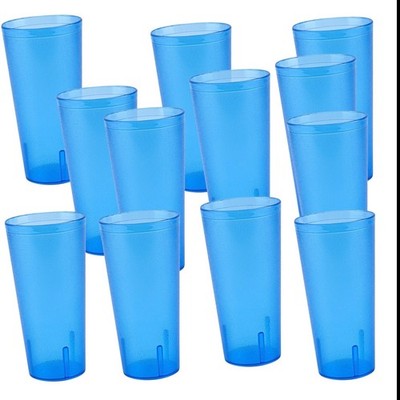 Choice 20 oz. SAN Plastic Pebbled Tumbler - 12/Pack Blue