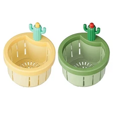 Multiple Use Kitchen Sink Basket Cactus Pattern Drain Filter with Auto Dumping