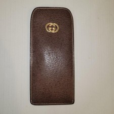 GUCCI Brown Leather Eyeglass Case - Stylish &...