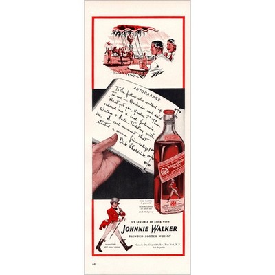 1941 Johnnie Walker Scotch Whiskey Original Vintage Print Ad