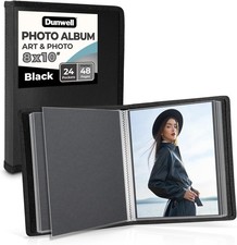 Dunwell Photo Album 8x10 Black with Mounting 8x10" w/ BLK Paper, Black