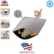 Cat Litter Mat, 24x15 Inch Double Layer Litters Box Mat, Waterproof Cat Mat f...