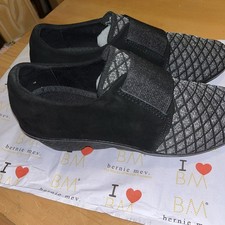 NEW Bernie Mev Paige black grey slip on wedge shoes size 39 or 8