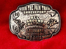 All Around Rodeo Trophy Buckle Champion☆SHREVEPORT LA☆Roughstock☆2008☆RARE☆603