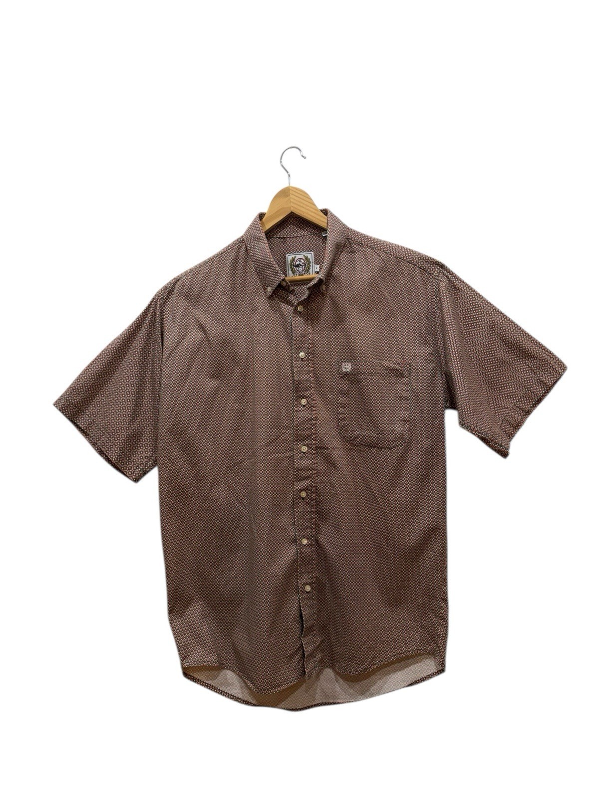 cinch button down shirt mens L Short Sleeve Crisp Cotton Casual | eBay