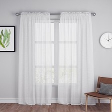 White Sheer Curtains 92 inches Long Living Room Kitchen Dining Curtain Sheers...