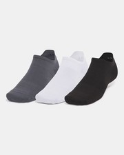 New Under Armour 3 Pair ArmourDry Run Lite NO SHOW TAB Socks Lg 8.5-13