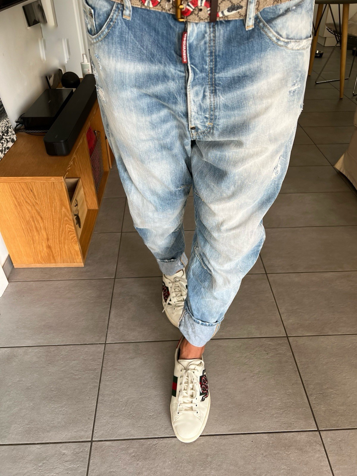 Dsquared2 Combat Baggy Jeans Uomo 48
