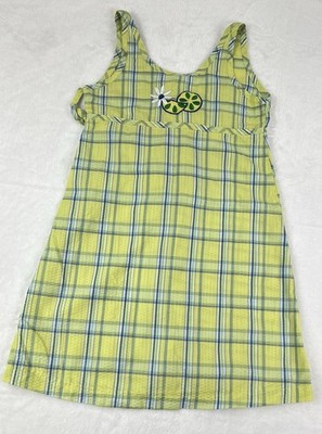 Vintage Fun Clothes Girls Plaid Summer Dress Embroidered Cotton Blend Size 6