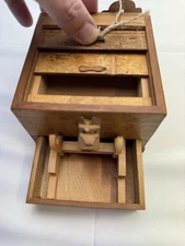 Handmade VTG Cigarette Box With Mechanical Flip-up Dispenser, Occupied Japan