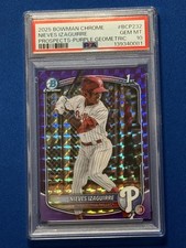 2025 Bowman Chrome Prospect Nieves Izaguirre #BCP232 Purple Geometric PSA 10