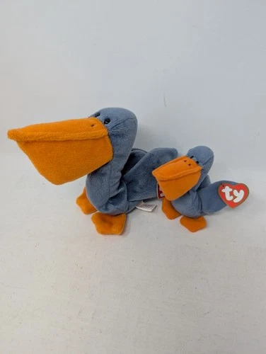 Vintage TY Beanie Baby Scoop the Pelican & McD's Teenie Beanie w/ Original Tags